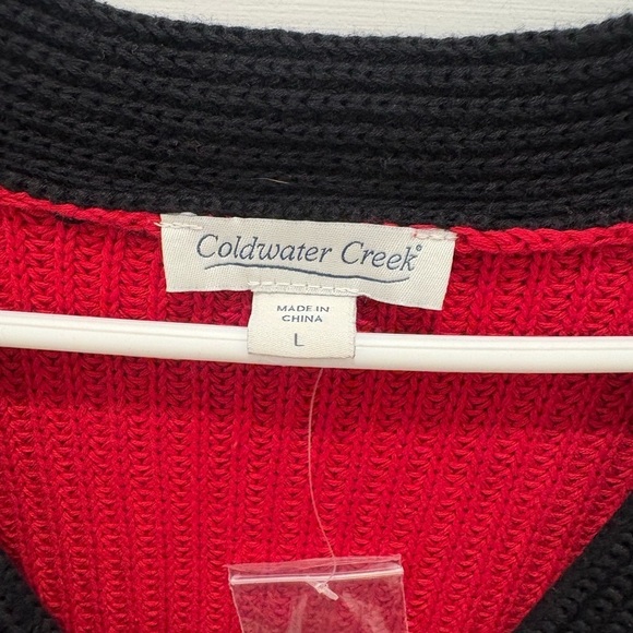 NWOT Coldwater Creek Mens Cardigan Size L Color block Preppy Outdoor Festive - Picture 4 of 6